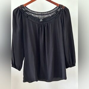 100% black silk blouse from White House black market
